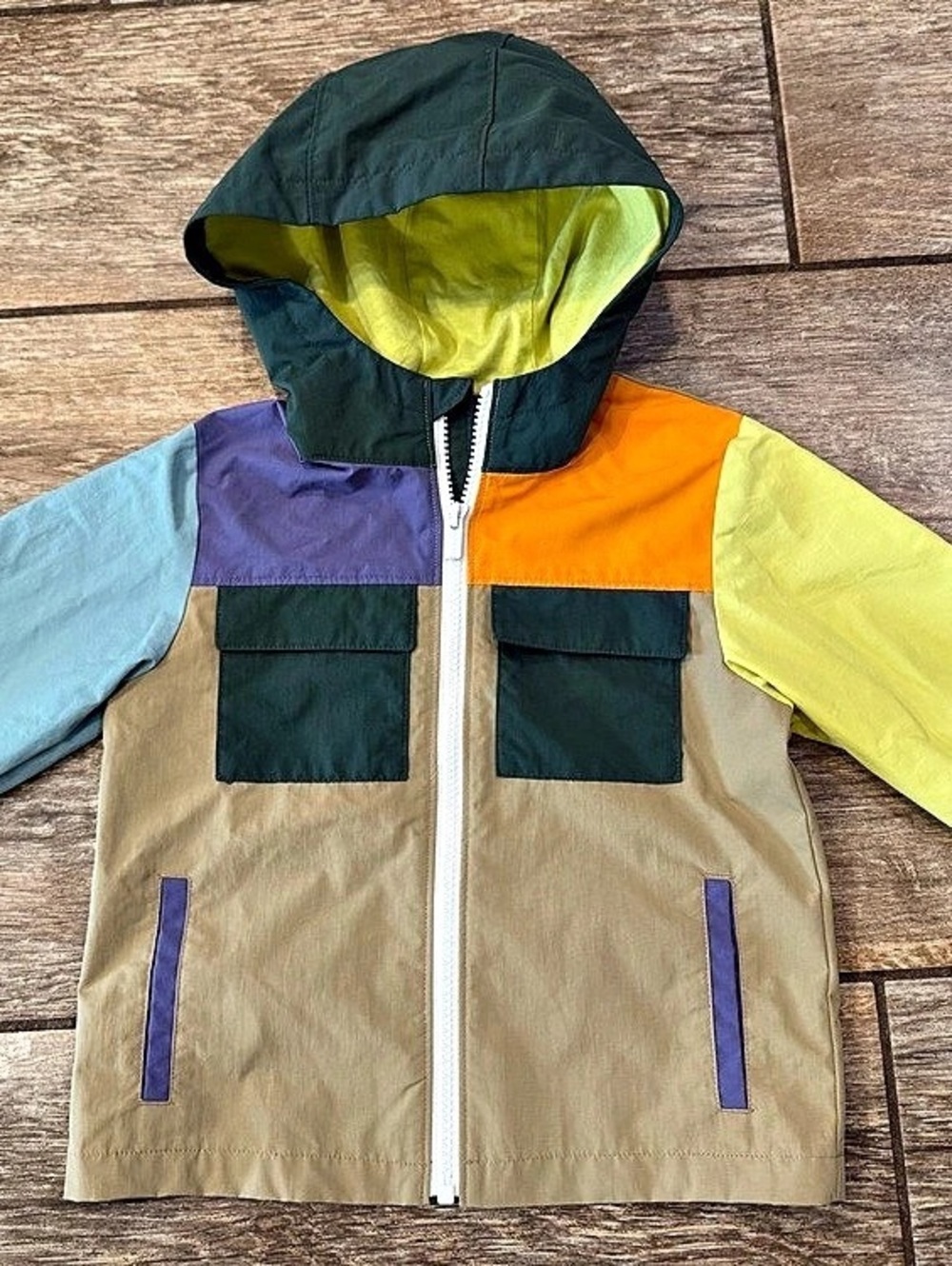 Old Navy Kids Color Block Rain Jacket Size 3T Like New